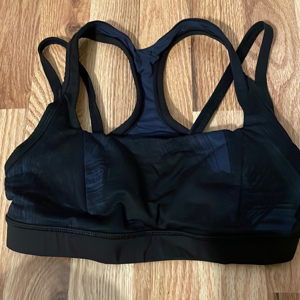 Really cute blue and black Strappy Lululemon Sports Bra